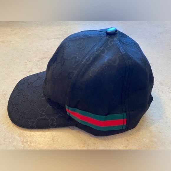 Gucci Black Logo Pattern Ball Cap Hat main image 7